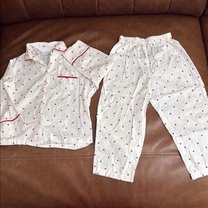 J. Crew Cream and Red Pajama Set Soft and Cozy